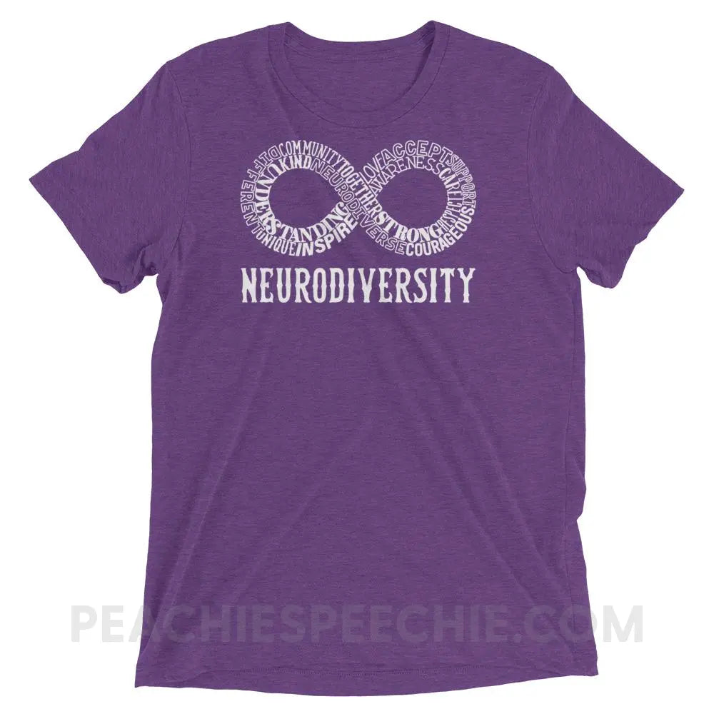 Neurodiversity Tri - Blend Tee - Purple Triblend / XS T - Shirts & Tops peachiespeechie.com