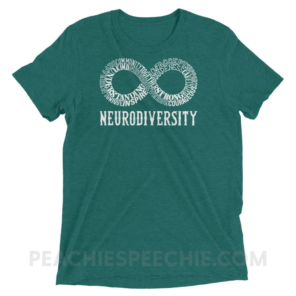 Neurodiversity Tri - Blend Tee - Teal Triblend / XS T - Shirts & Tops peachiespeechie.com