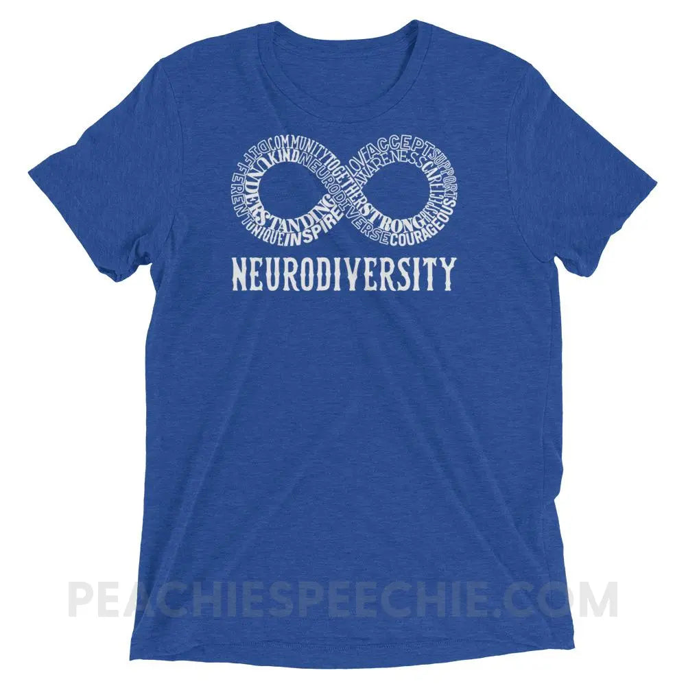 Neurodiversity Tri - Blend Tee - True Royal Triblend / XS T - Shirts & Tops peachiespeechie.com