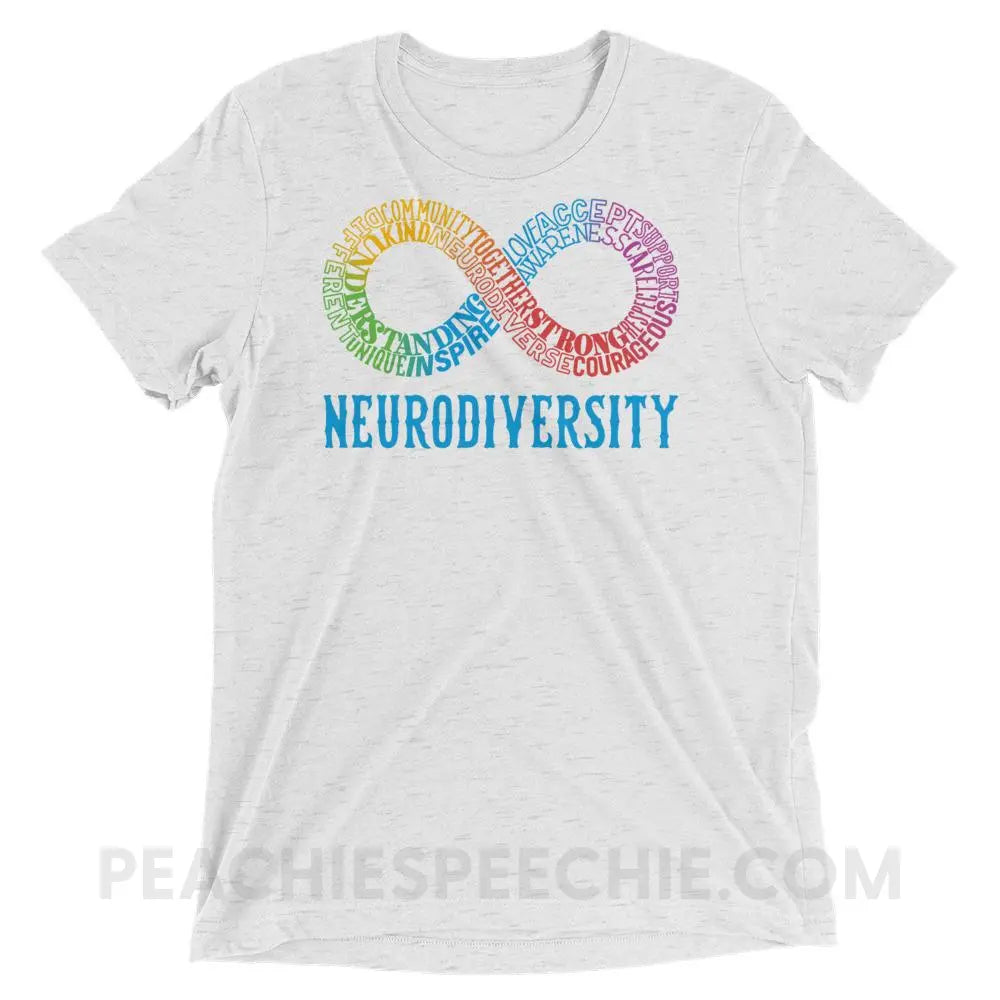 Neurodiversity Tri - Blend Tee - White Fleck Triblend / XS T - Shirts & Tops peachiespeechie.com