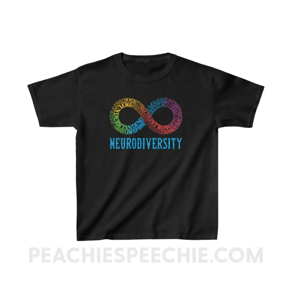 Neurodiversity Youth Tee - Black / XS - Kids clothes peachiespeechie.com