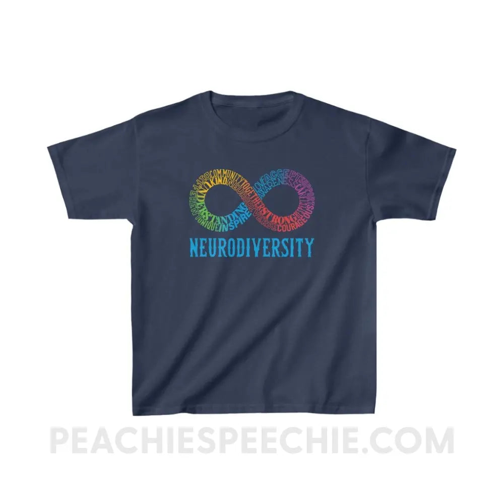 Neurodiversity Youth Tee - Navy / XS - Kids clothes peachiespeechie.com