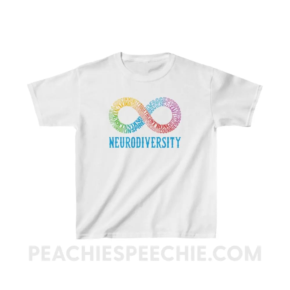 Neurodiversity Youth Tee - White / XS - Kids clothes peachiespeechie.com