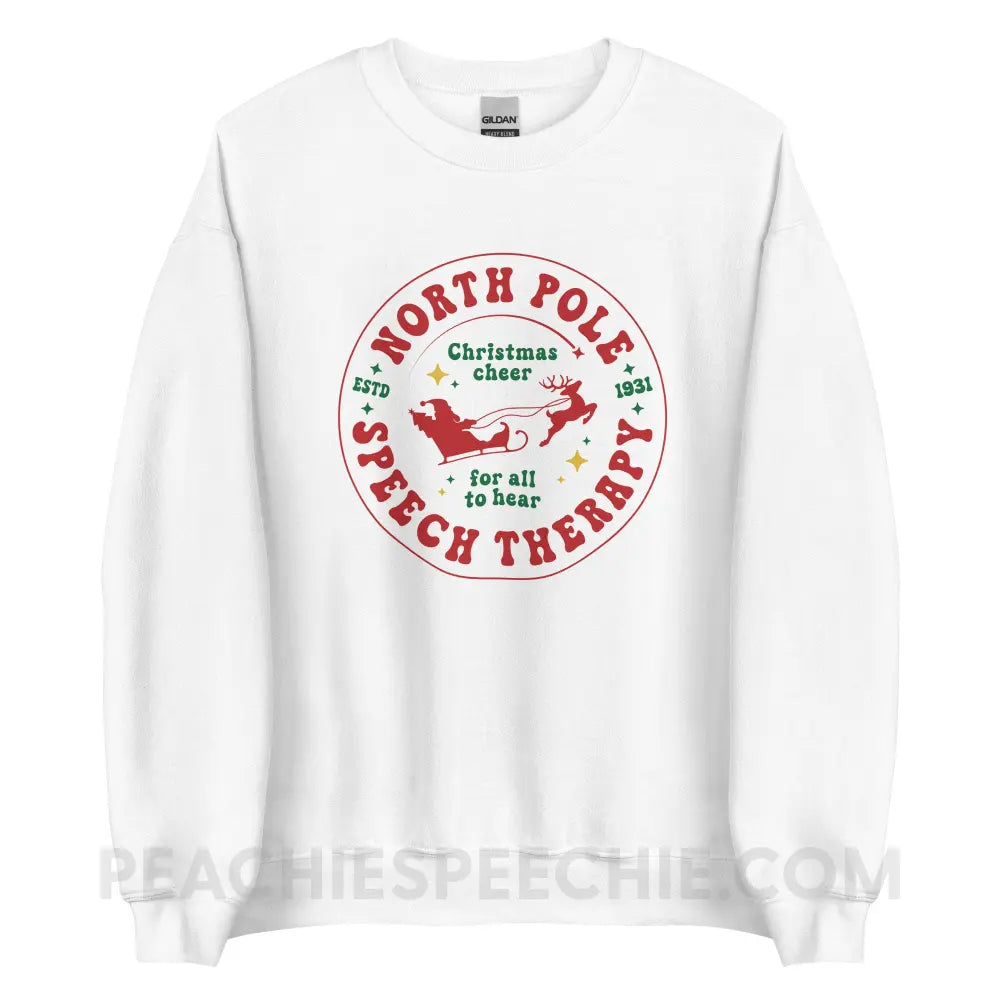 North Pole Speech Therapy Classic Sweatshirt - White / S - peachiespeechie.com