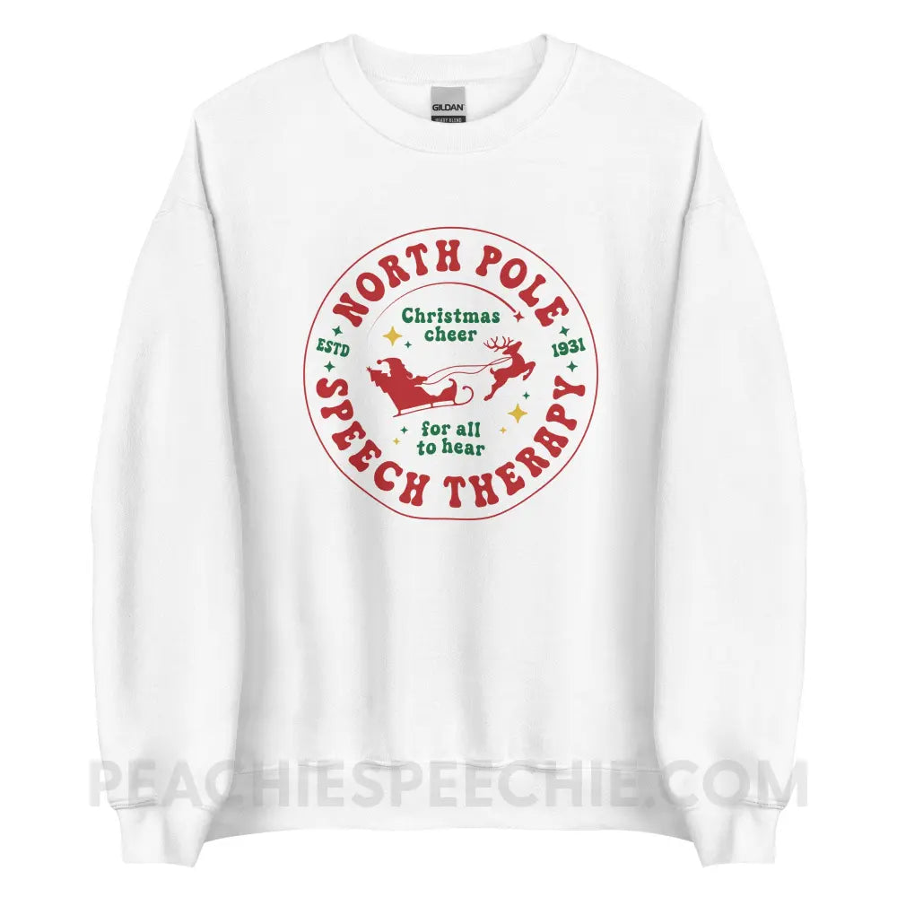 North Pole Speech Therapy Classic Sweatshirt - White / S - peachiespeechie.com