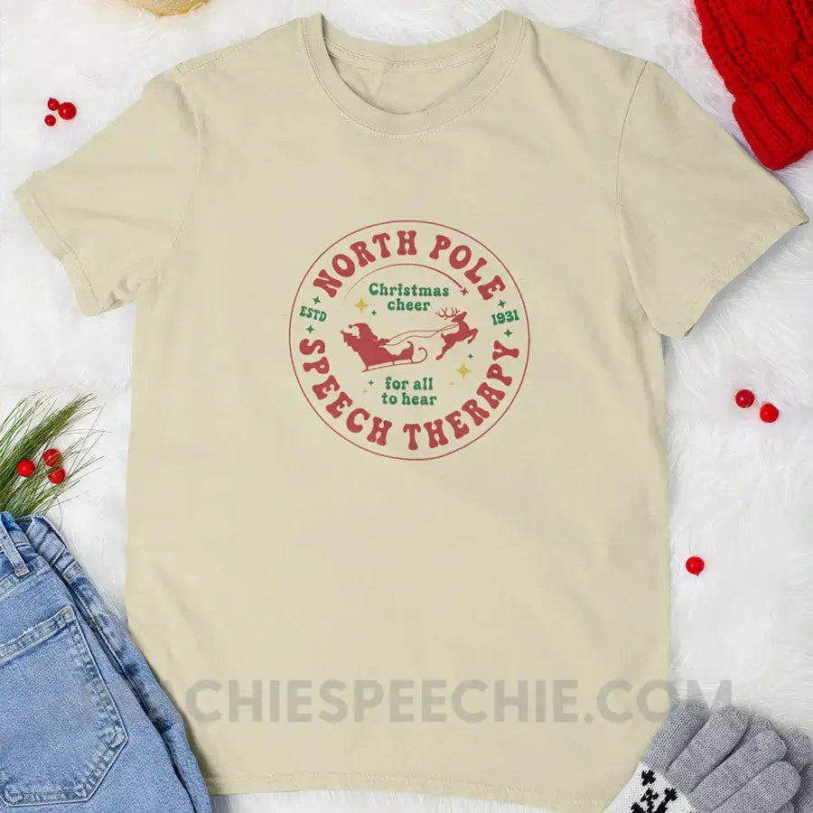 North Pole Speech Therapy Comfort Colors Tee - T-Shirt peachiespeechie.com