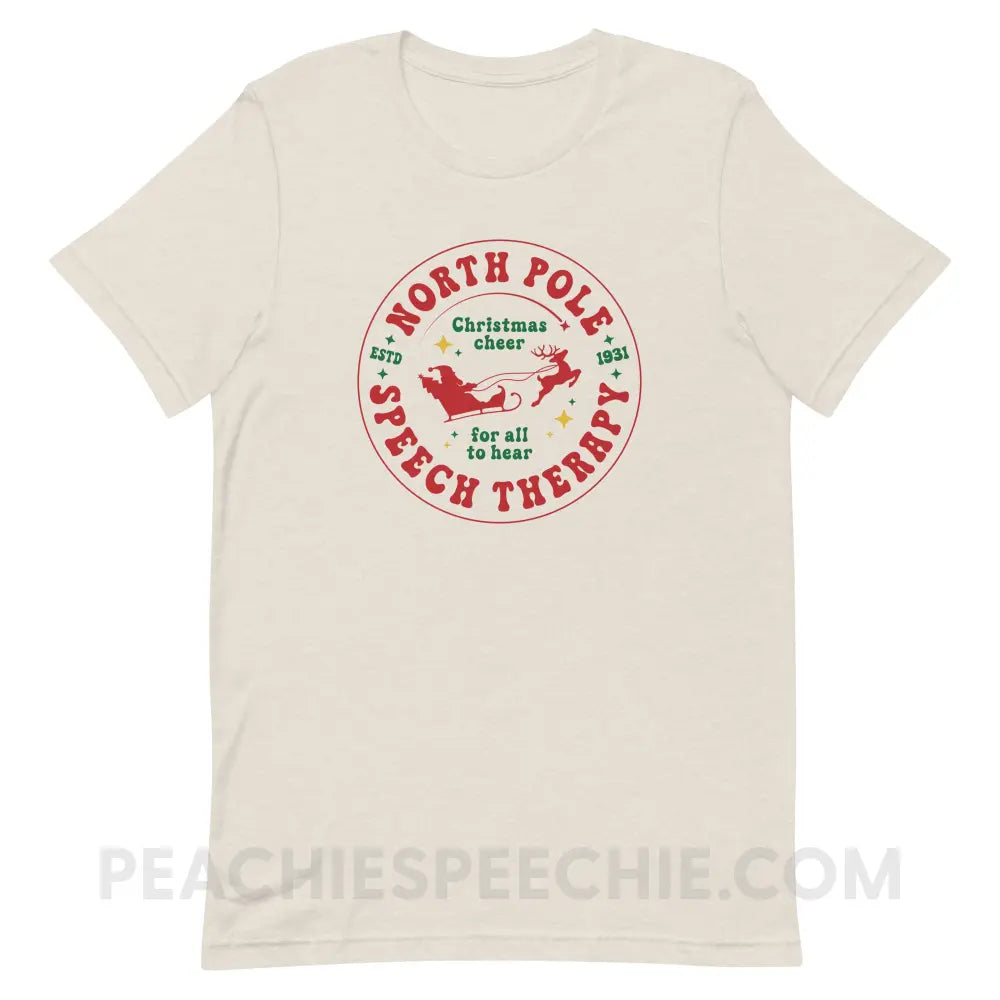 North Pole Speech Therapy Premium Soft Tee - Natural / S - T-Shirt peachiespeechie.com