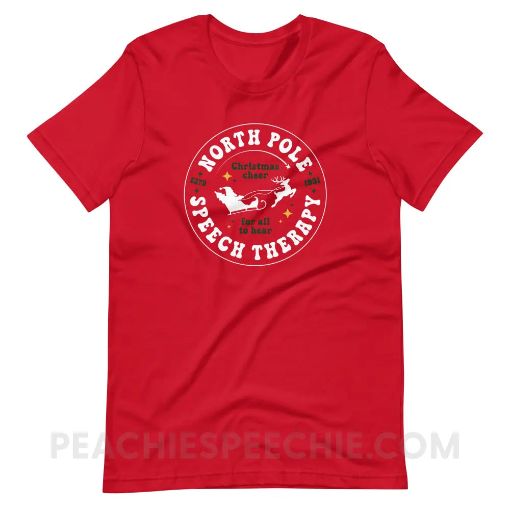 North Pole Speech Therapy Premium Soft Tee - Red / S - T-Shirt peachiespeechie.com