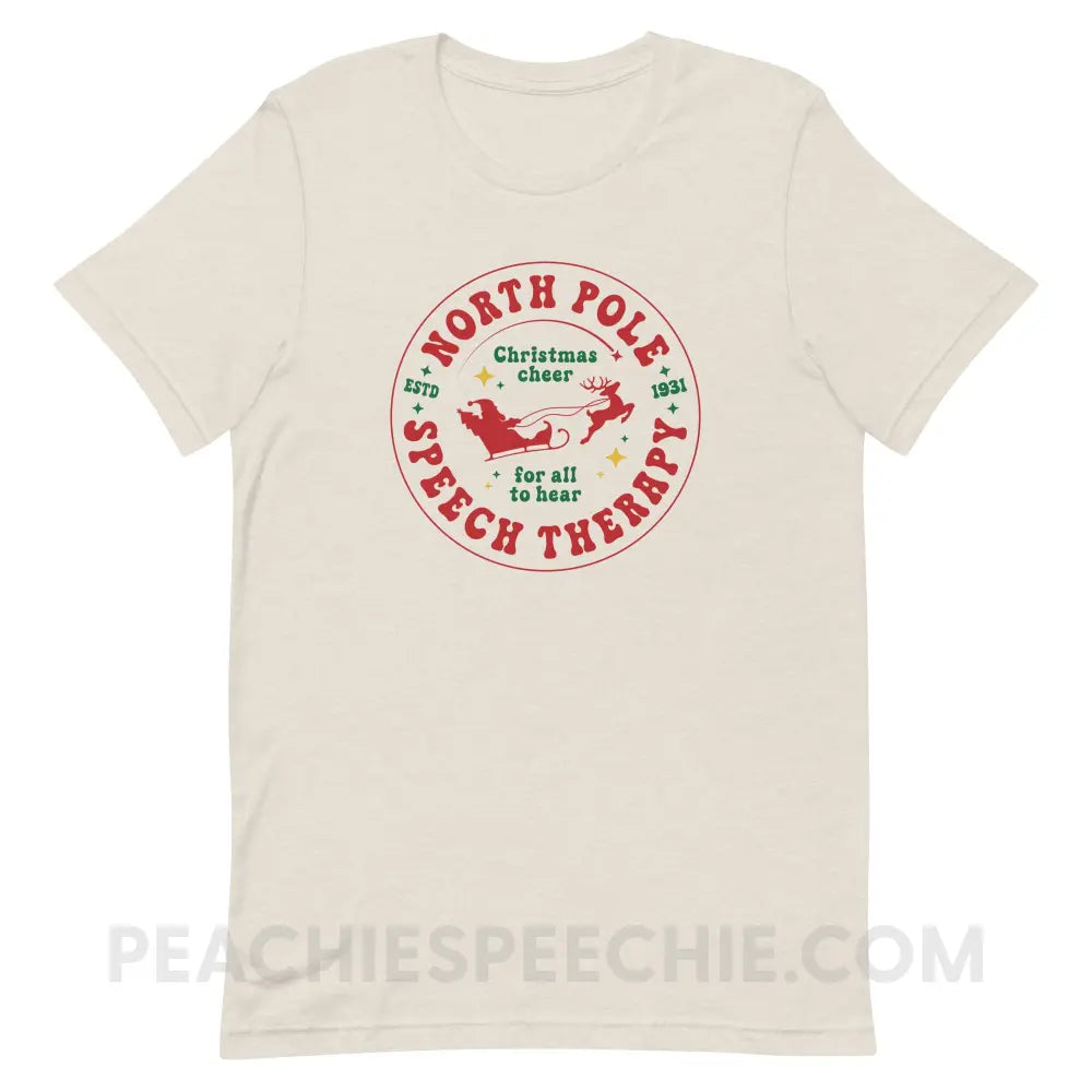 North Pole Speech Therapy Premium Soft Tee - Natural / S - T-Shirt peachiespeechie.com