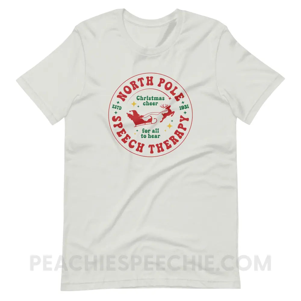 North Pole Speech Therapy Premium Soft Tee - Silver / S - T-Shirt peachiespeechie.com