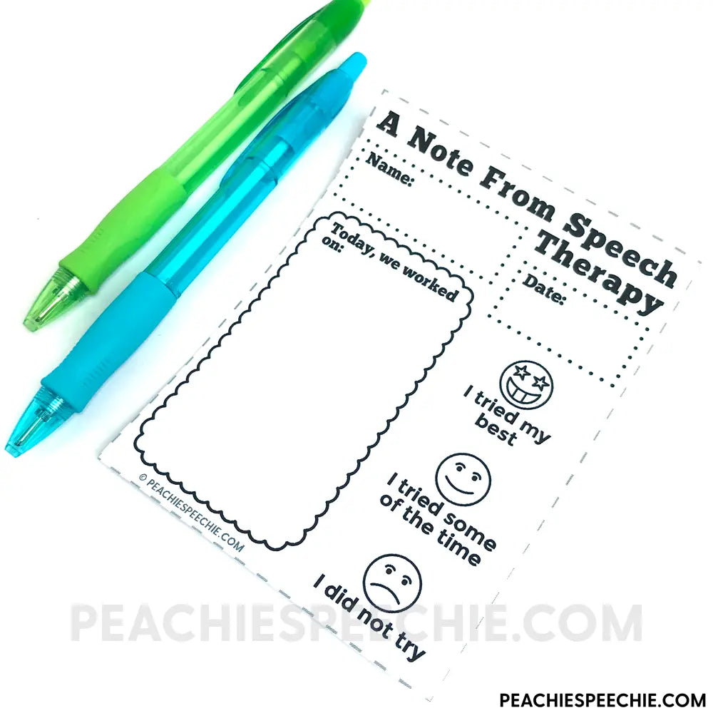 Notes From Speech Therapy - Materials peachiespeechie.com