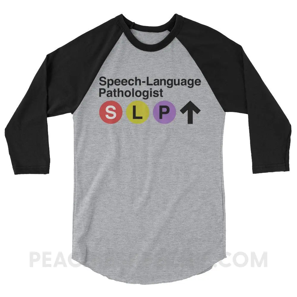 NYC SLP Baseball Tee - Heather Grey/Black / XS - T-Shirts & Tops peachiespeechie.com