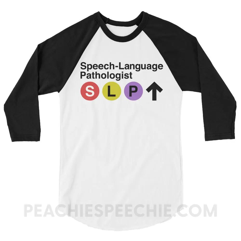 NYC SLP Baseball Tee - White/Black / XS T-Shirts & Tops peachiespeechie.com