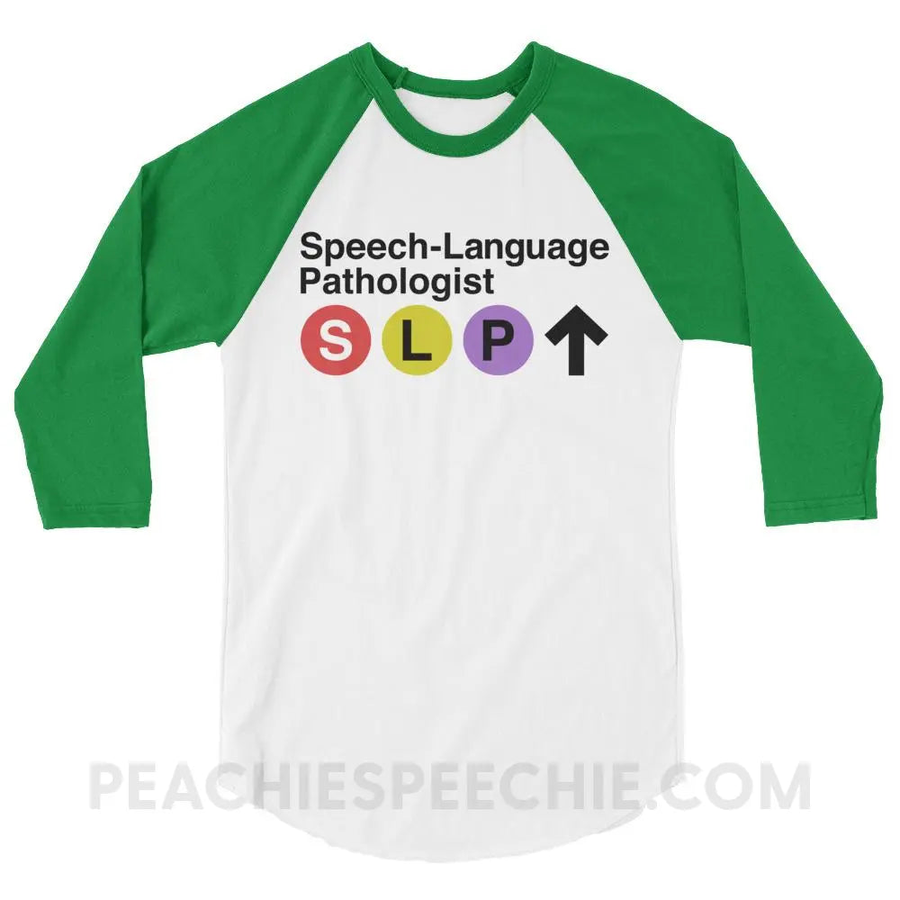 NYC SLP Baseball Tee - White/Kelly / XS T-Shirts & Tops peachiespeechie.com