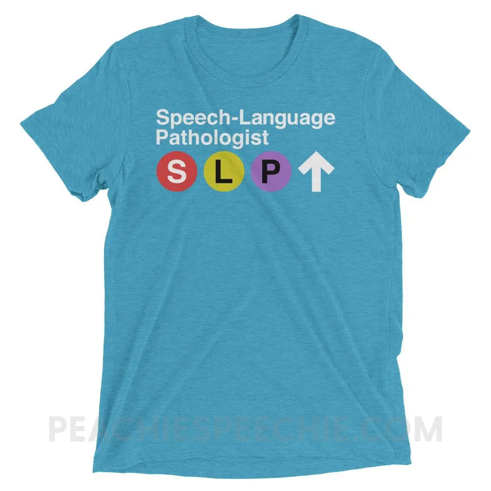 NYC SLP Tri-Blend Tee - Aqua Triblend / XS - T-Shirts & Tops peachiespeechie.com