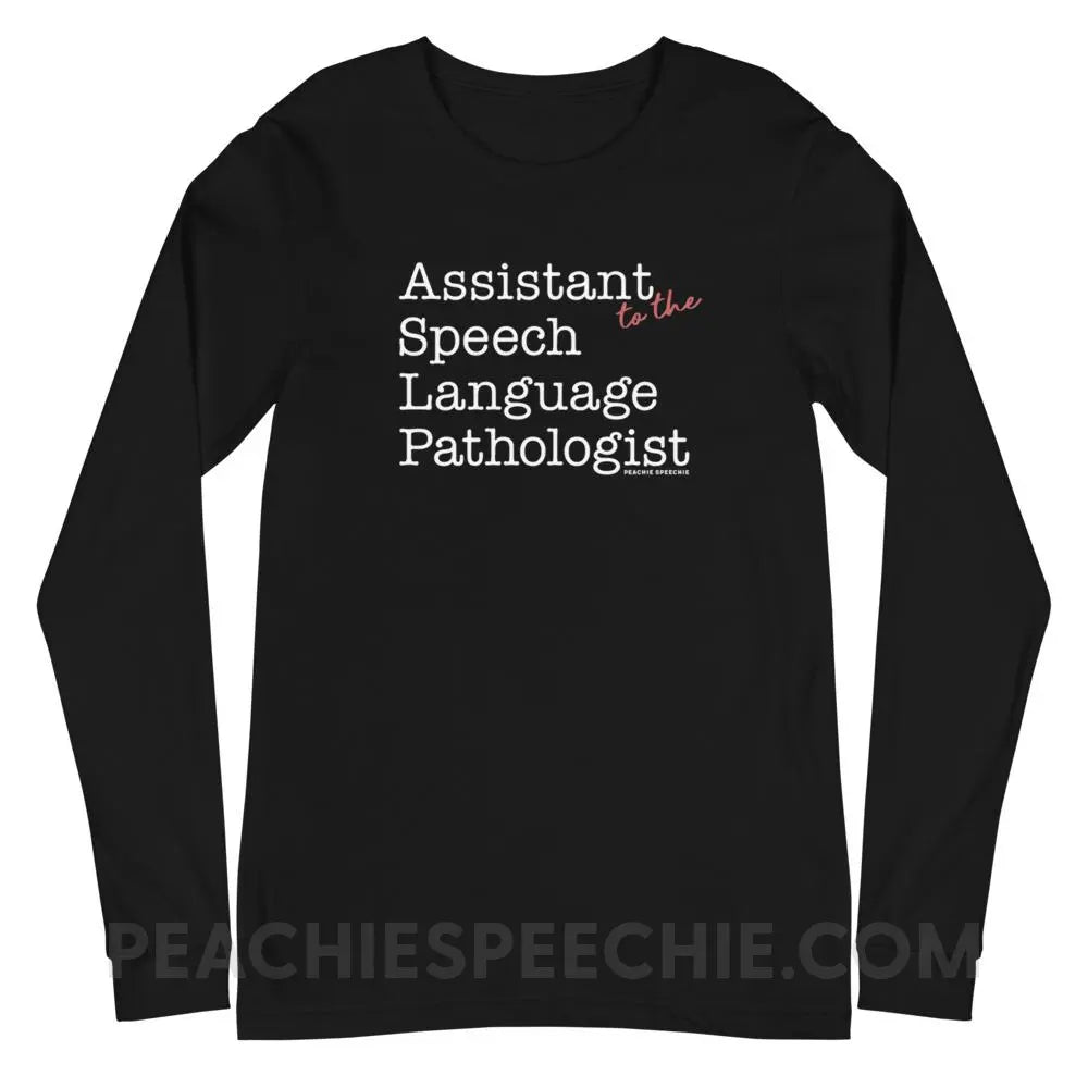 The Office Assistant (to the) Speech Language Pathologist Premium Long Sleeve - Black / XS - peachiespeechie.com