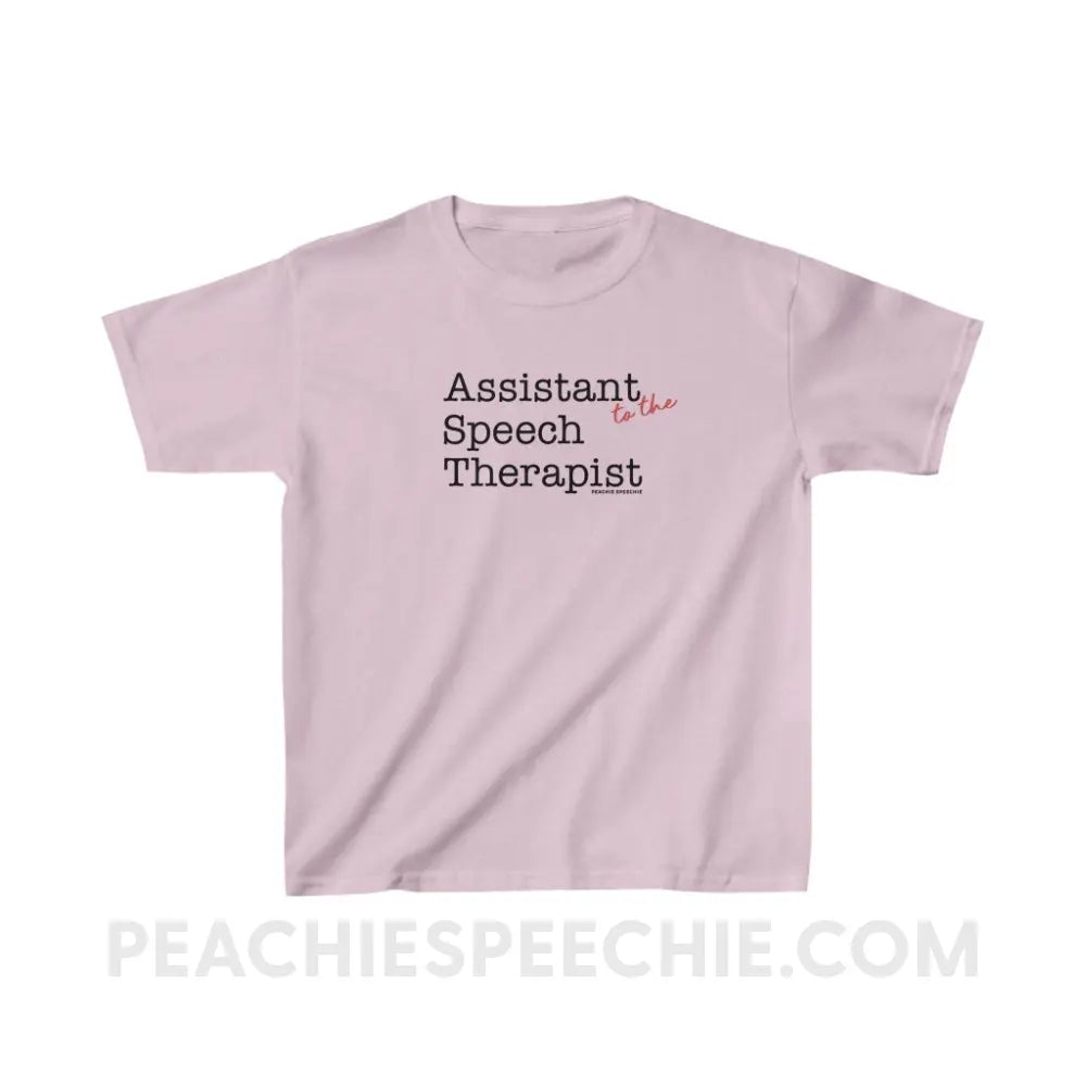 The Office Assistant (to the) Speech Therapist Youth Tee - Light Pink / XS - Kids clothes peachiespeechie.com