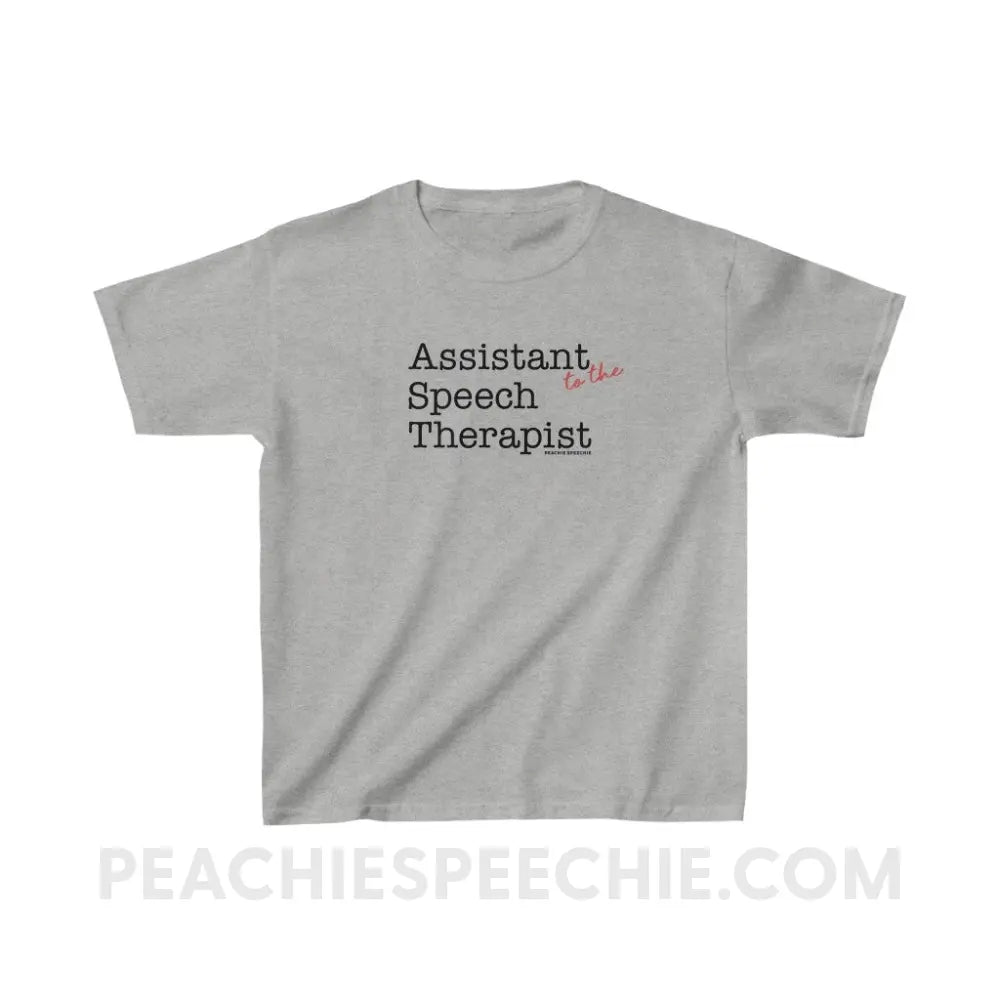 The Office Assistant (to the) Speech Therapist Youth Tee - Sport Grey / XS - Kids clothes peachiespeechie.com