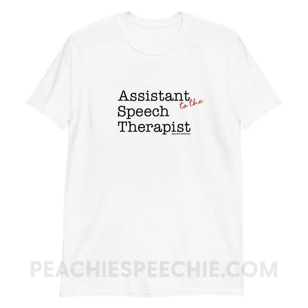 The Office Assistant (to the) Speech Therapist Classic Tee - White / S - peachiespeechie.com