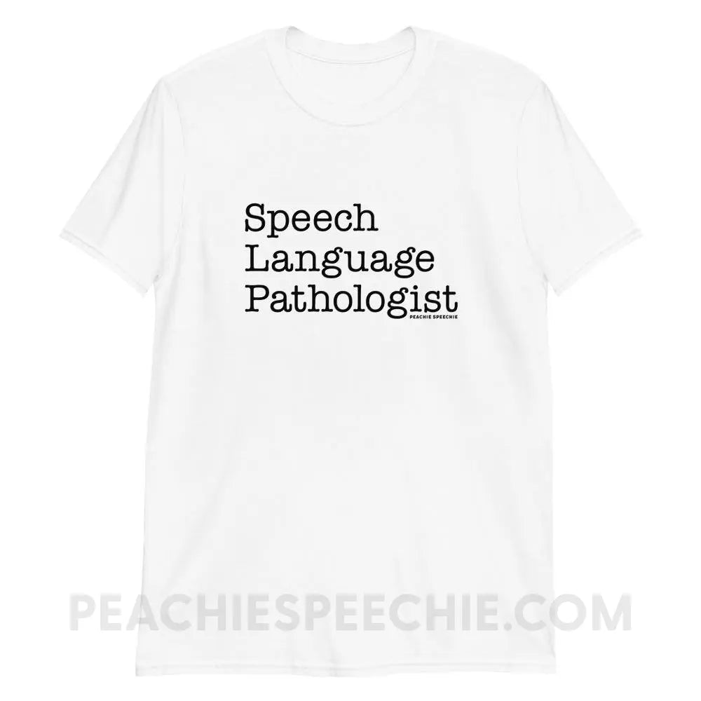The Office Speech Language Pathologist Classic Tee - White / S - peachiespeechie.com