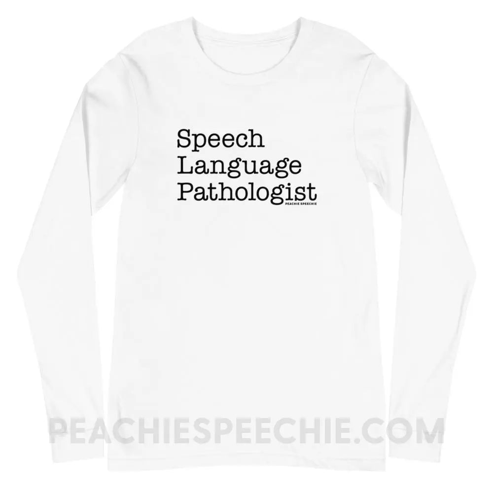 The Office Speech Language Pathologist Premium Long Sleeve - White / XS - peachiespeechie.com