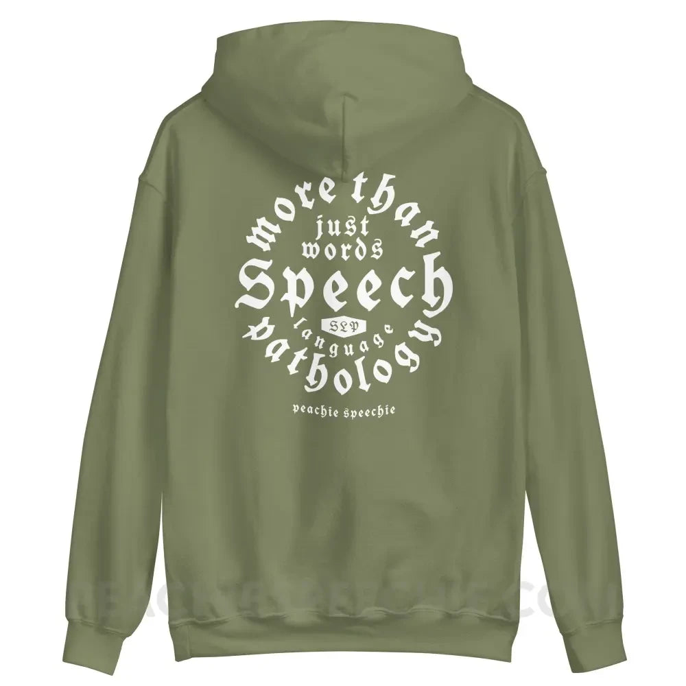 Old English More Than Just Words Emblem Classic Hoodie - peachiespeechie.com
