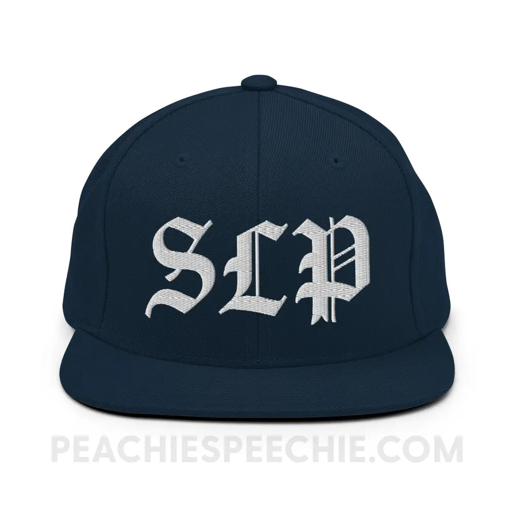 Old English SLP Wool Blend Ball Cap - Dark Navy - peachiespeechie.com