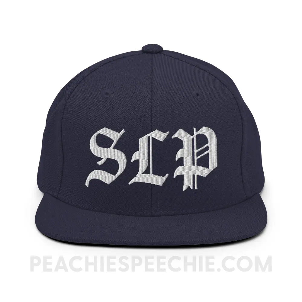 Old English SLP Wool Blend Ball Cap - Navy - peachiespeechie.com