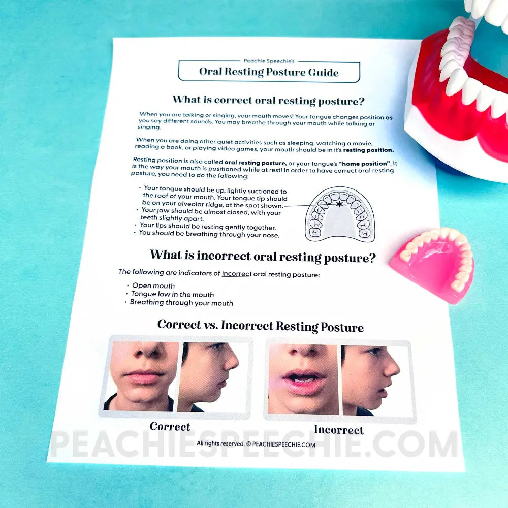 Oral Resting Posture Guide with Instructions, Visuals, and a Video