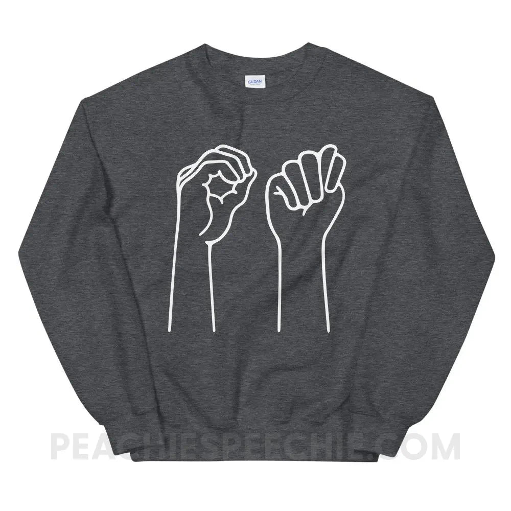 OT Hands Classic Sweatshirt - Dark Heather / S - Hoodies & Sweatshirts peachiespeechie.com