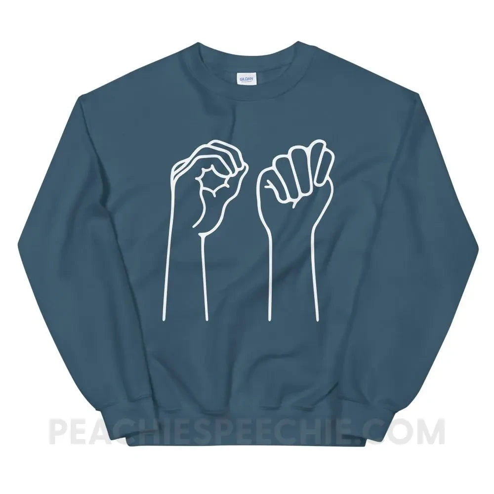 OT Hands Classic Sweatshirt - Indigo Blue / S - Hoodies & Sweatshirts peachiespeechie.com