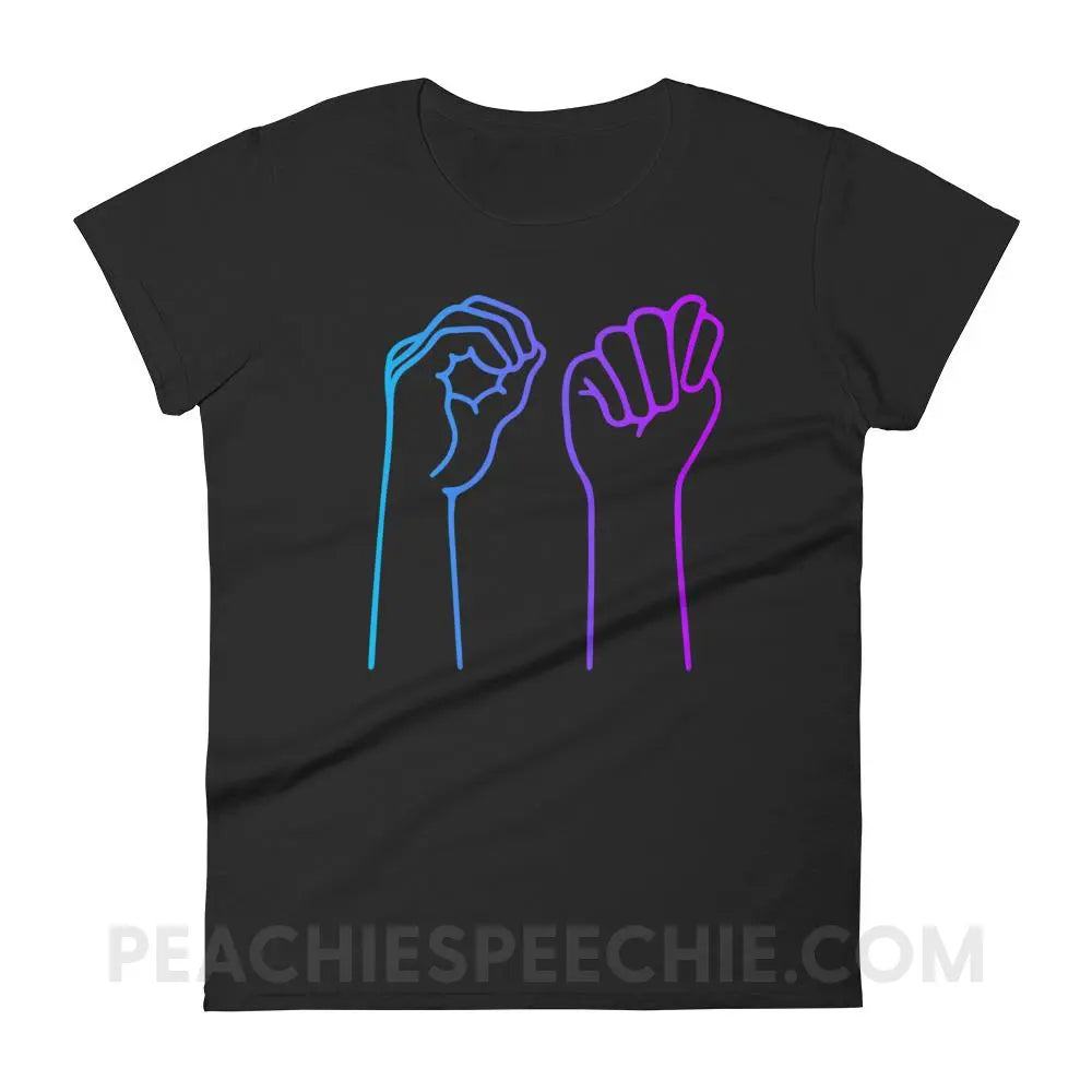 OT Hands Women’s Trendy Tee - Black / S T-Shirts & Tops peachiespeechie.com