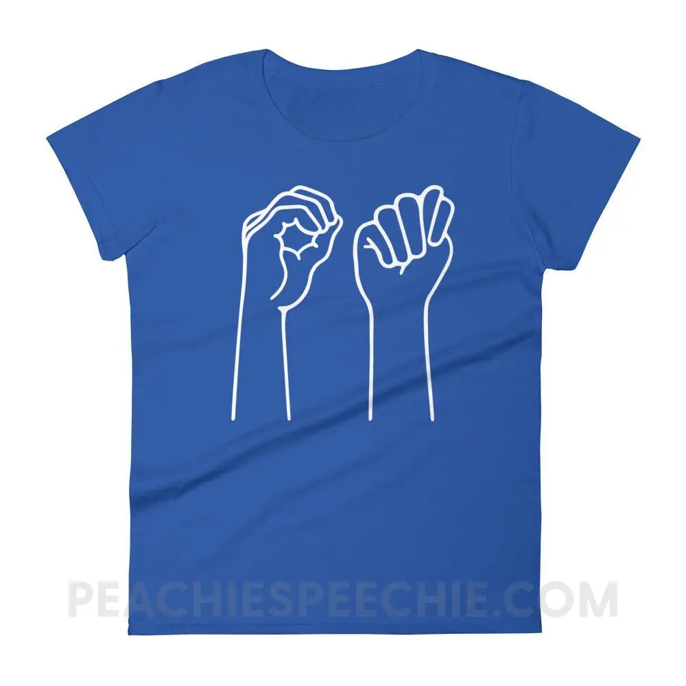 OT Hands Women’s Trendy Tee - Royal Blue / S T-Shirts & Tops peachiespeechie.com
