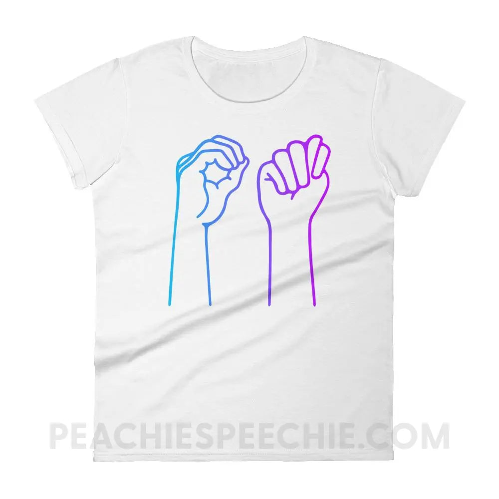 OT Hands Women’s Trendy Tee - White / S T-Shirts & Tops peachiespeechie.com