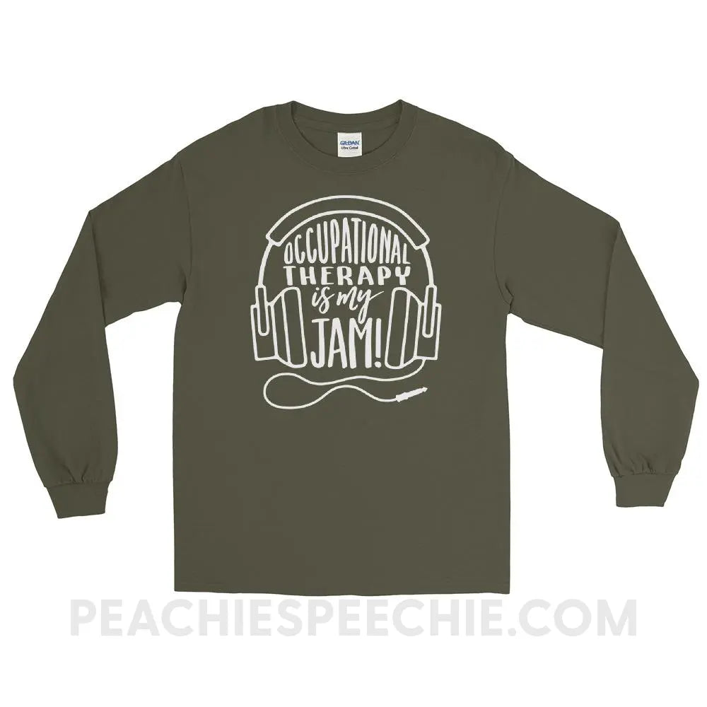 OT Jam Long Sleeve Tee - Military Green / S - T-Shirts & Tops peachiespeechie.com