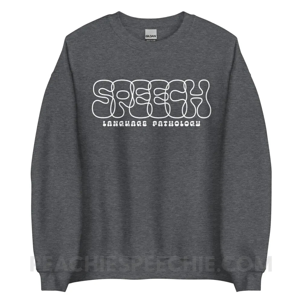 Overlapping Speech Classic Sweatshirt - Dark Heather / S - peachiespeechie.com