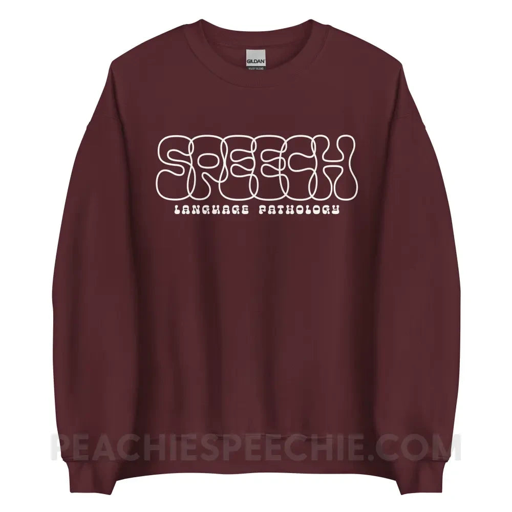 Overlapping Speech Classic Sweatshirt - Maroon / S peachiespeechie.com