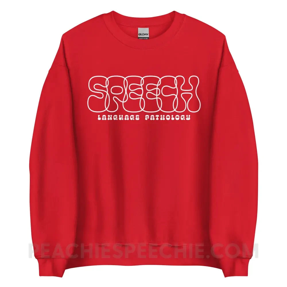 Overlapping Speech Classic Sweatshirt - Red / S - peachiespeechie.com