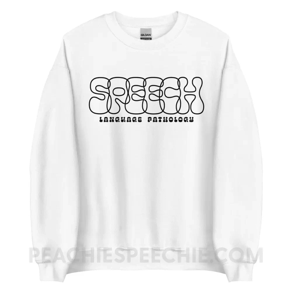 Overlapping Speech Classic Sweatshirt - White / S - peachiespeechie.com
