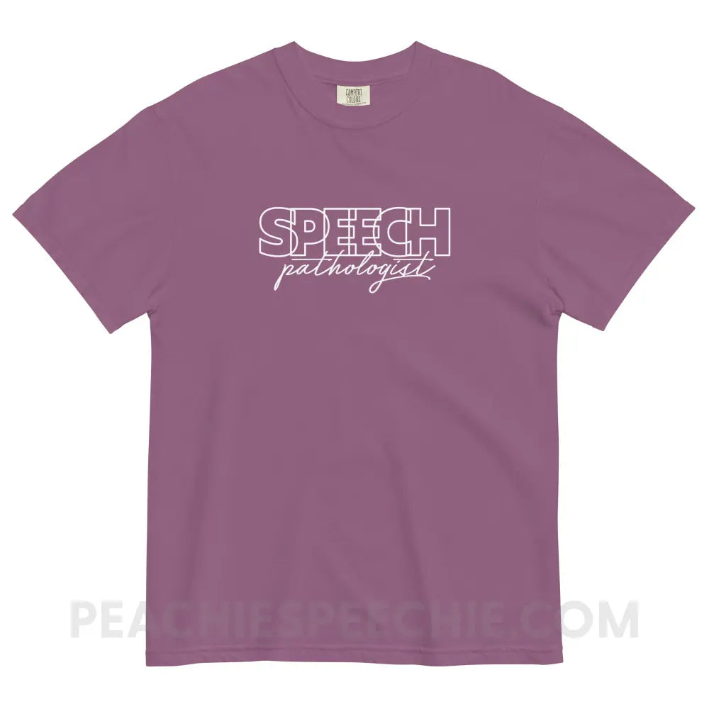 Overlapping Speech Pathologist Comfort Colors Tee - Berry / S - peachiespeechie.com