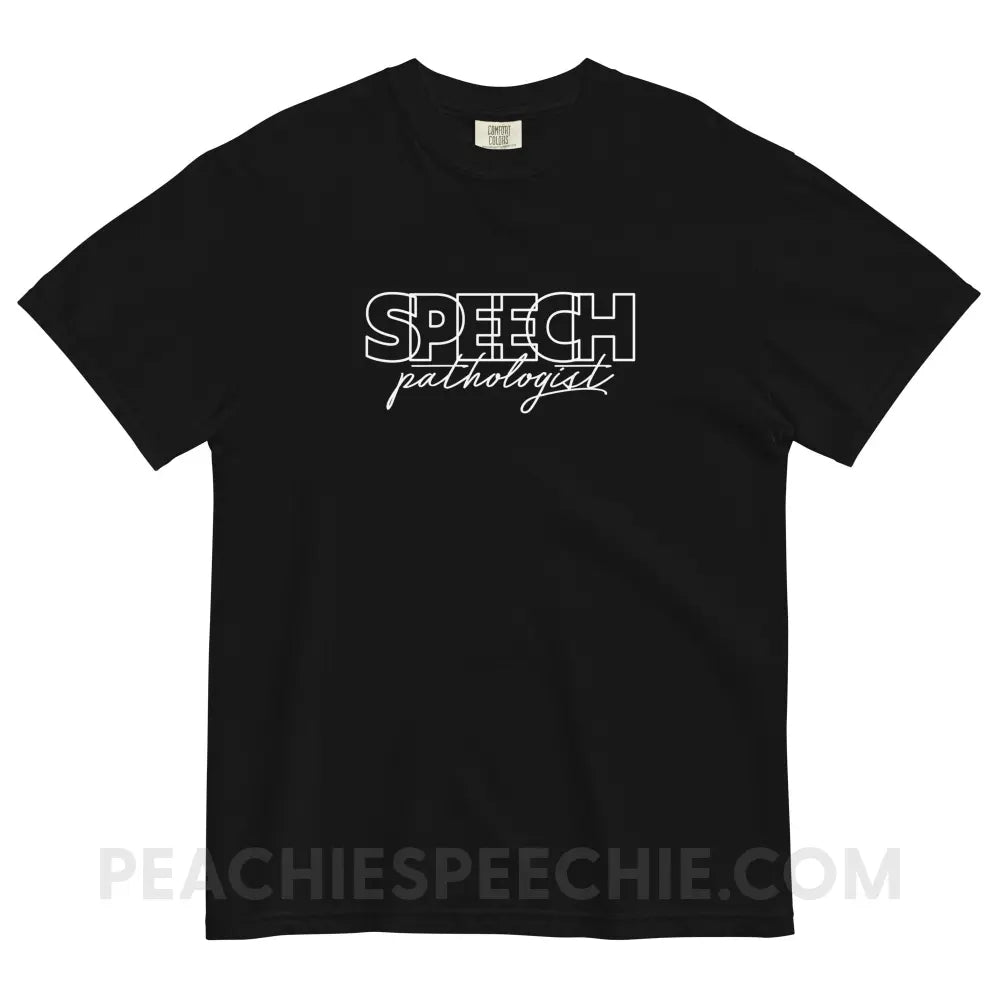 Overlapping Speech Pathologist Comfort Colors Tee - Black / S - peachiespeechie.com