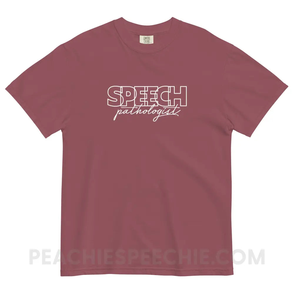 Overlapping Speech Pathologist Comfort Colors Tee - Brick / S - peachiespeechie.com