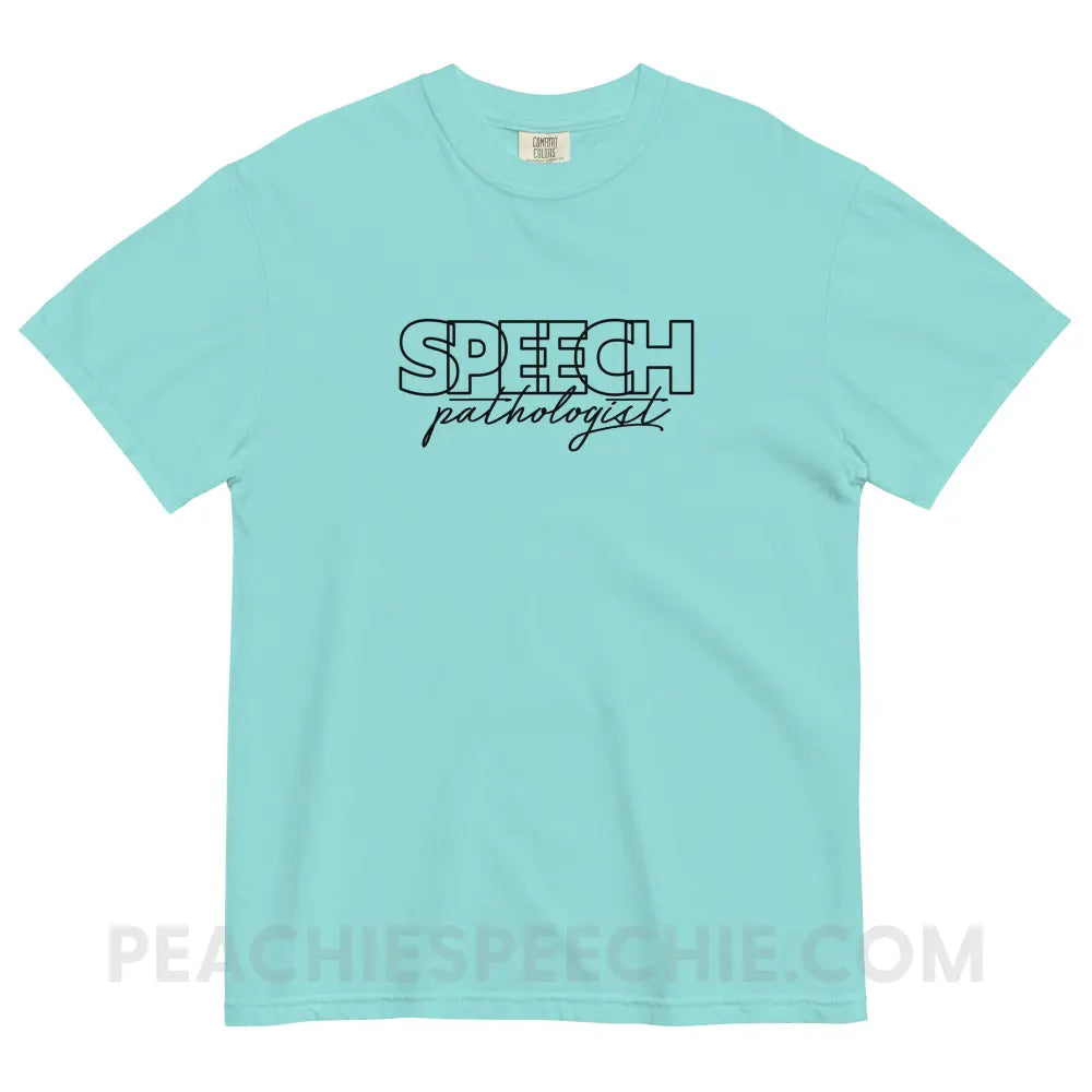 Overlapping Speech Pathologist Comfort Colors Tee - Lagoon Blue / S - peachiespeechie.com