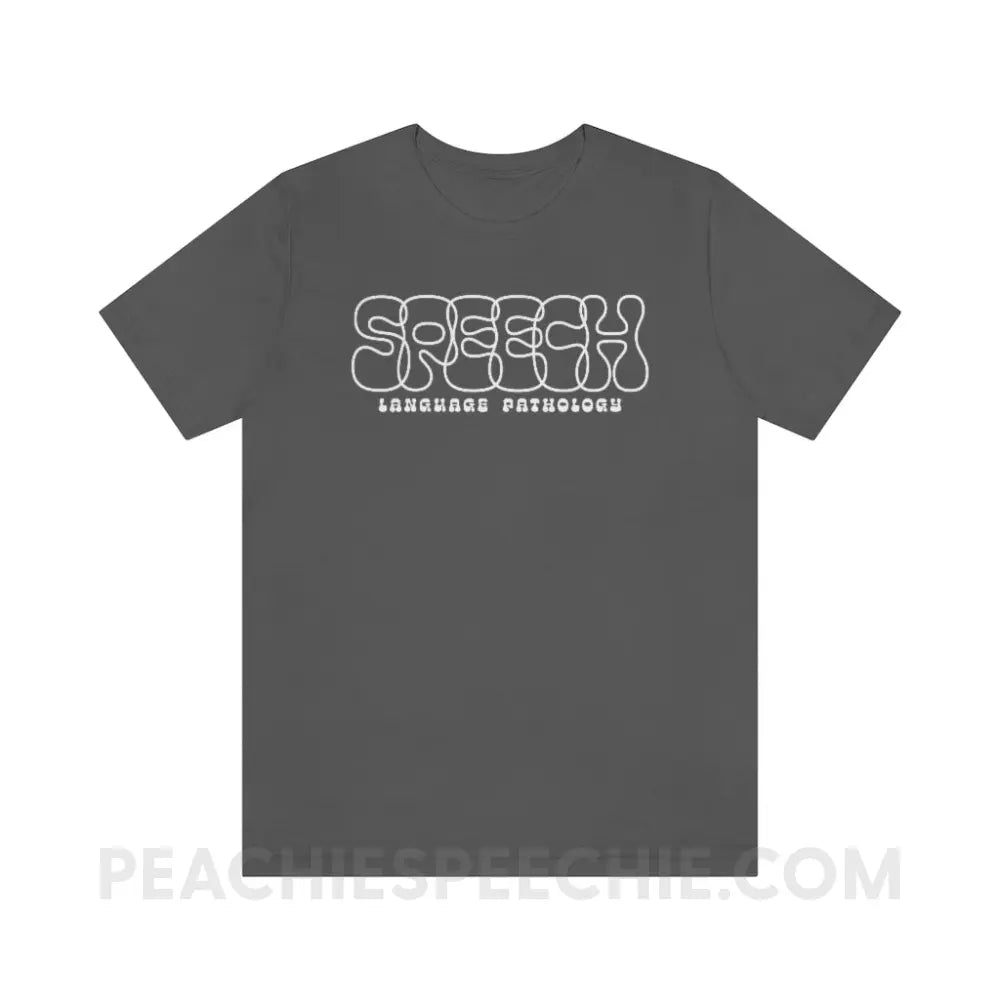 Overlapping Speech Premium Soft Tee - Asphalt / S - T-Shirt peachiespeechie.com
