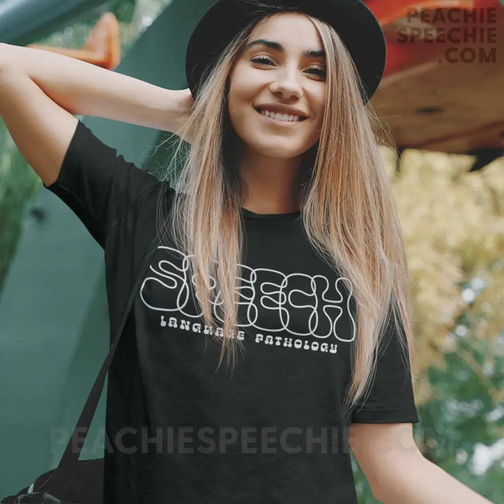 Overlapping Speech Premium Soft Tee - Black / S - T-Shirt peachiespeechie.com