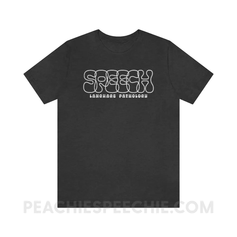 Overlapping Speech Premium Soft Tee - Dark Grey Heather / S - T-Shirt peachiespeechie.com