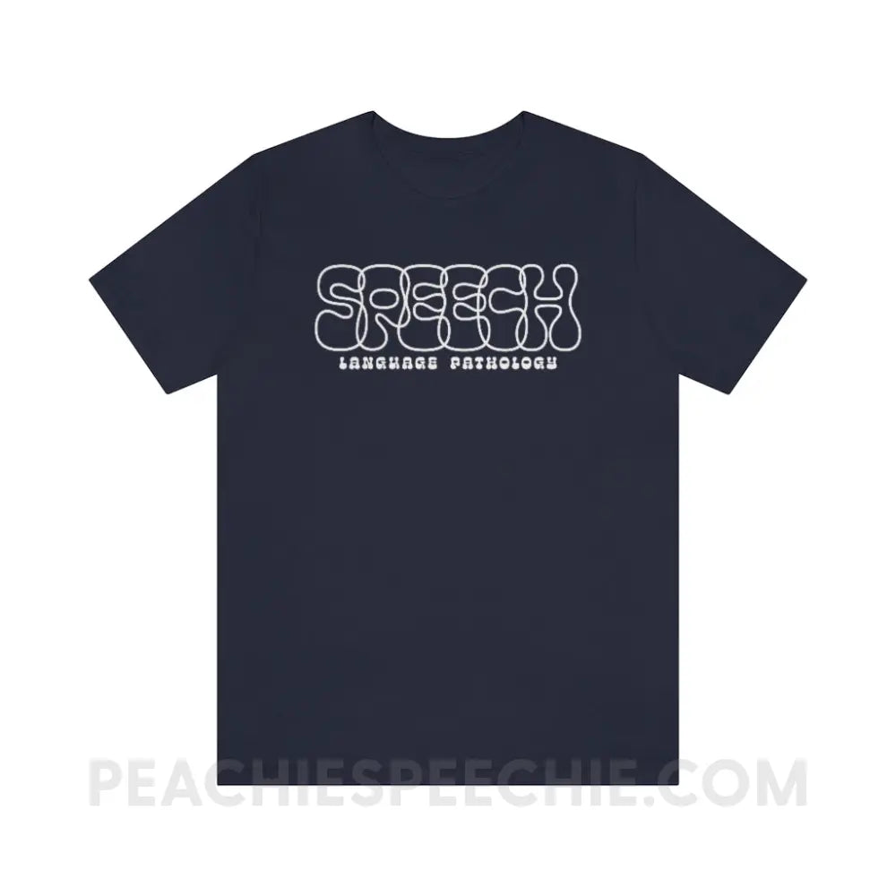 Overlapping Speech Premium Soft Tee - Navy / S - T-Shirt peachiespeechie.com