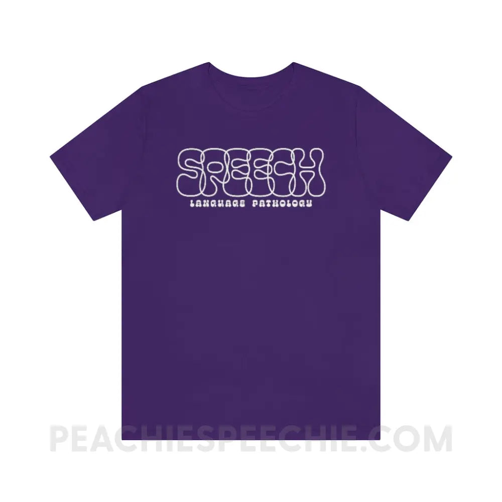 Overlapping Speech Premium Soft Tee - Team Purple / S - T-Shirt peachiespeechie.com