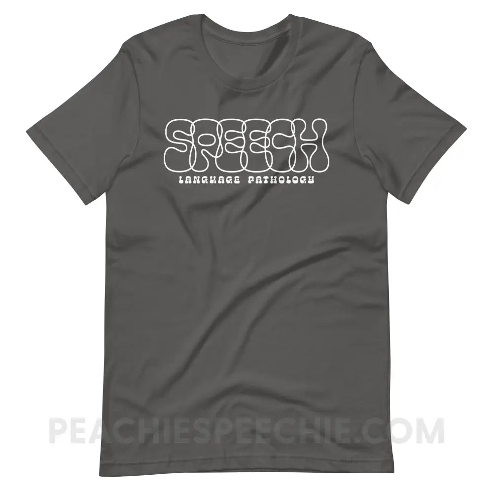 Overlapping Speech Premium Soft Tee - Asphalt / S - T-Shirt peachiespeechie.com