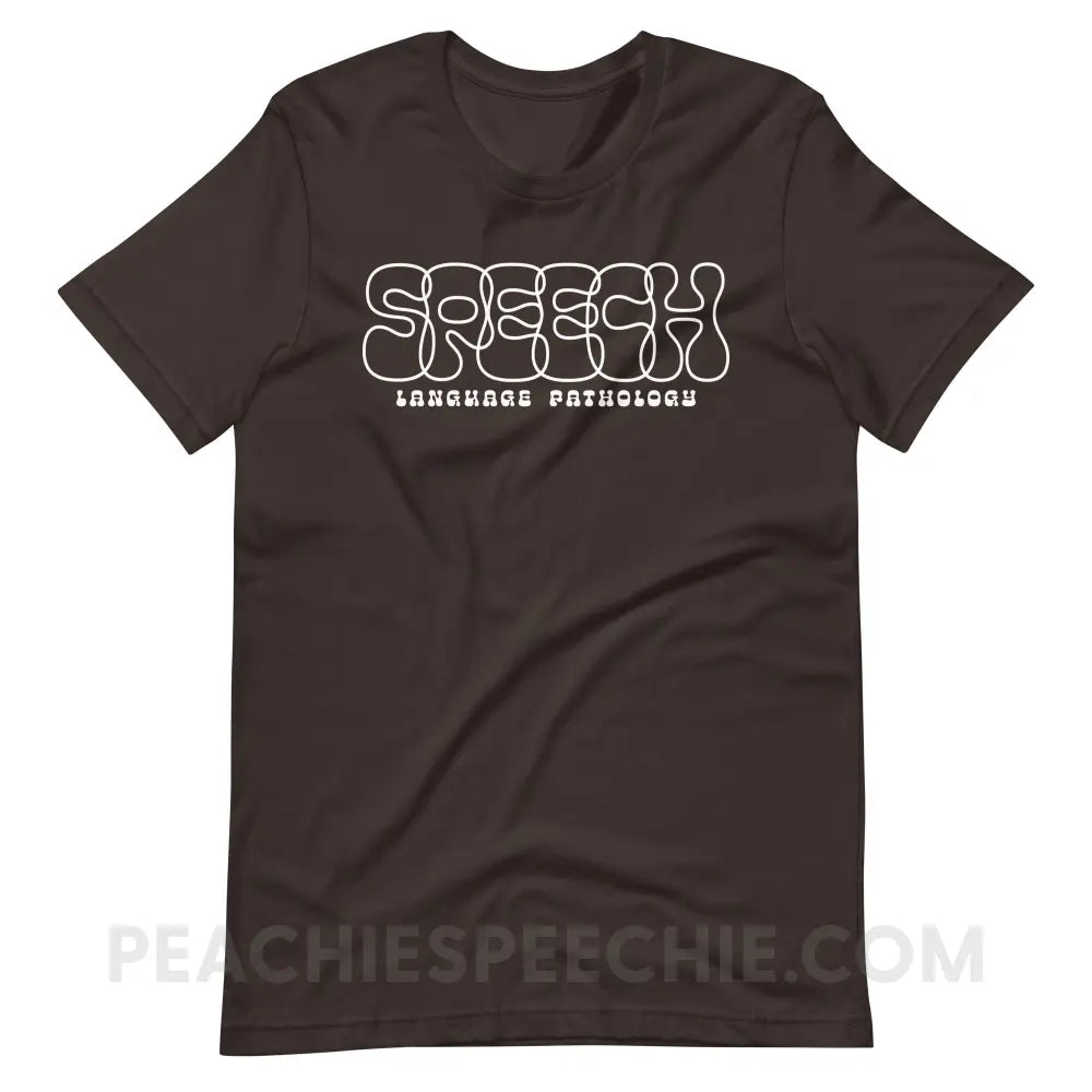 Overlapping Speech Premium Soft Tee - Brown / S - T-Shirt peachiespeechie.com